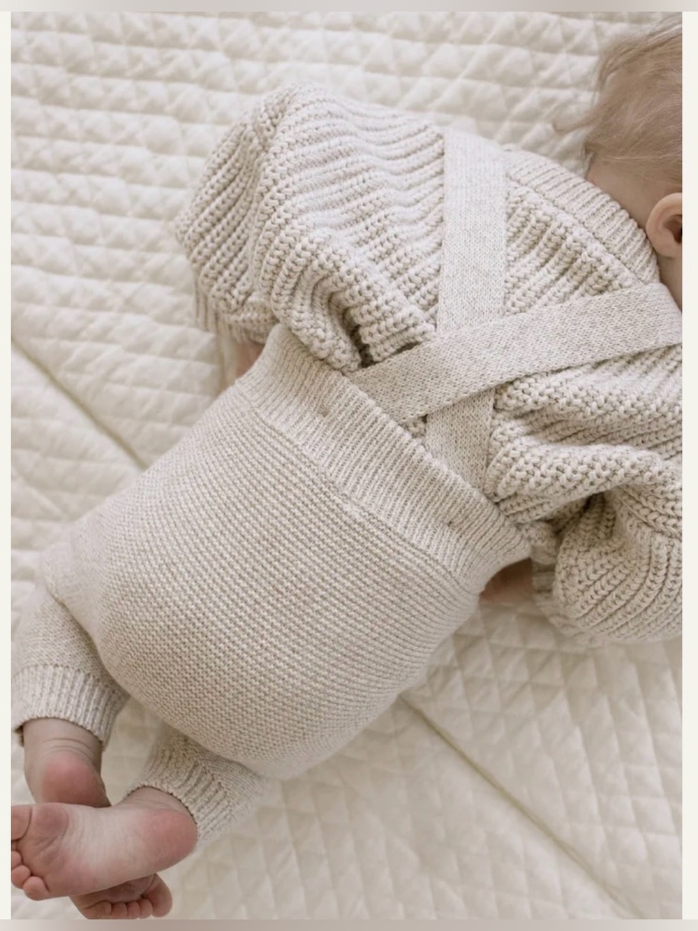 Knit baby suspenders
 from Oat Co boutique 0-6 months